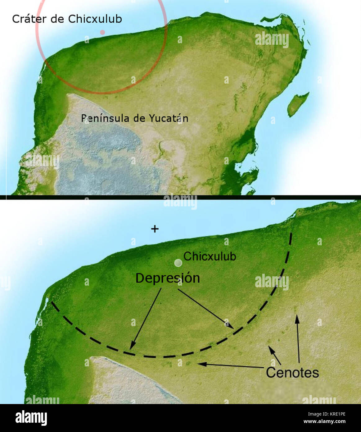 Cráter de Chicxulub Stockfoto