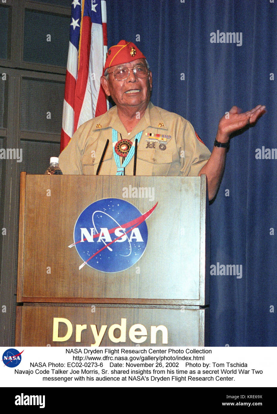 Navajo Code Talker Joe Morris im Jahr 2002 Stockfoto