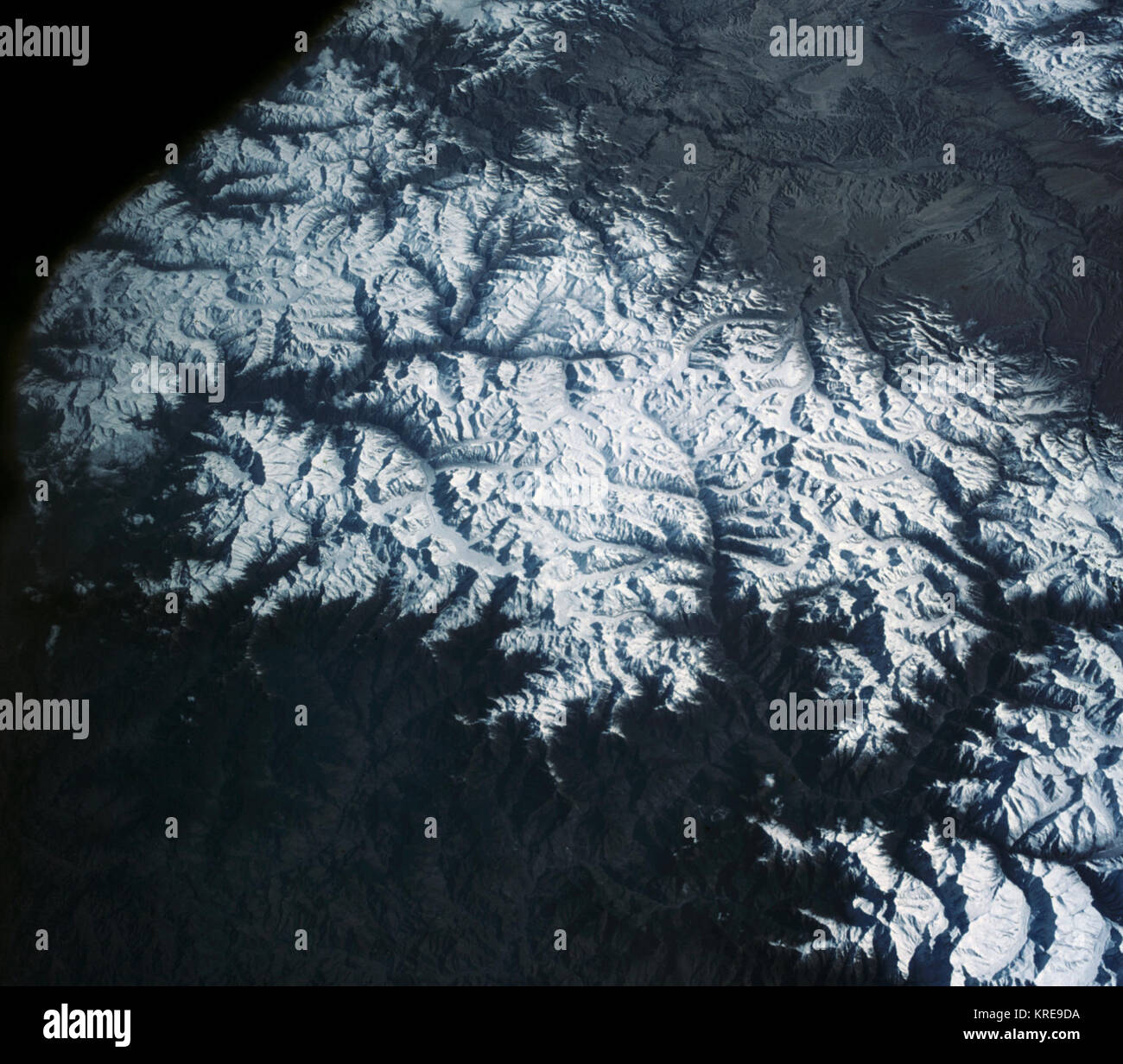 Blick auf das Himalaya Gebirge in der India-Nepal - Tibet Grenzgebiet Stockfoto