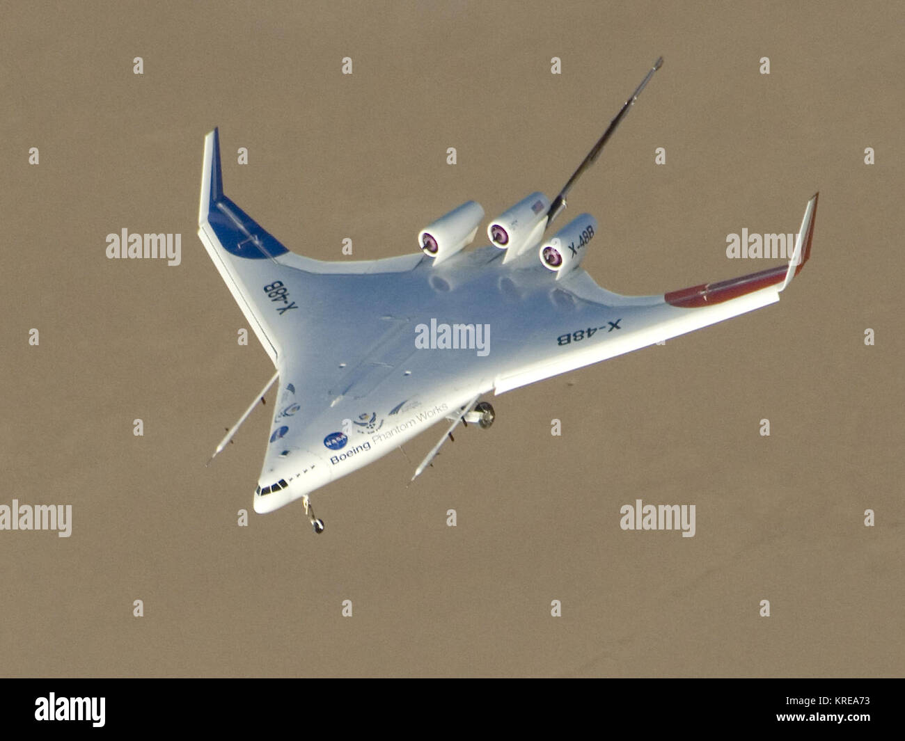 X-48 B während der Flug auf der Edwards AFB Stockfoto