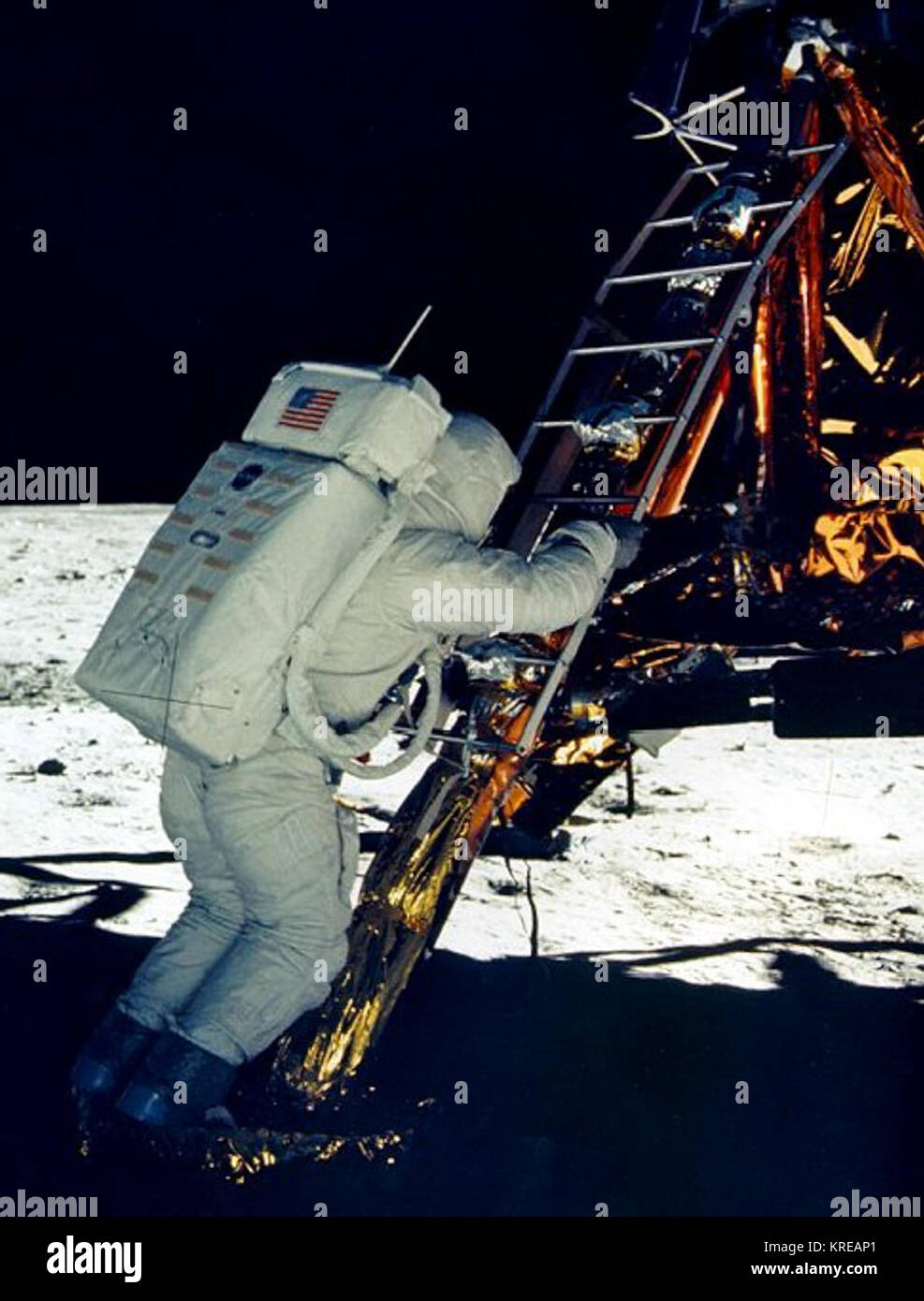 Apollo 11 - Aldrin-Ausstieg Stockfoto