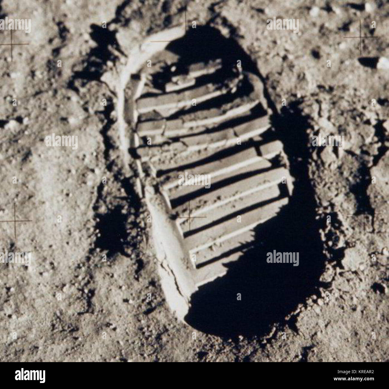 Apollo 11 bootprint 2 Stockfoto