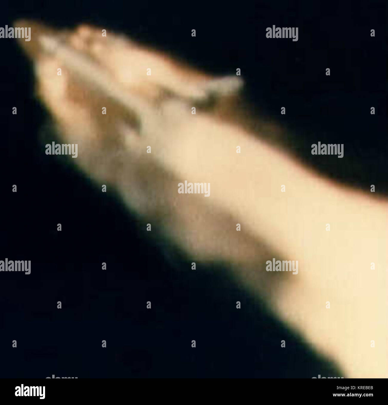 Challenger von links Zerstörung Stockfoto