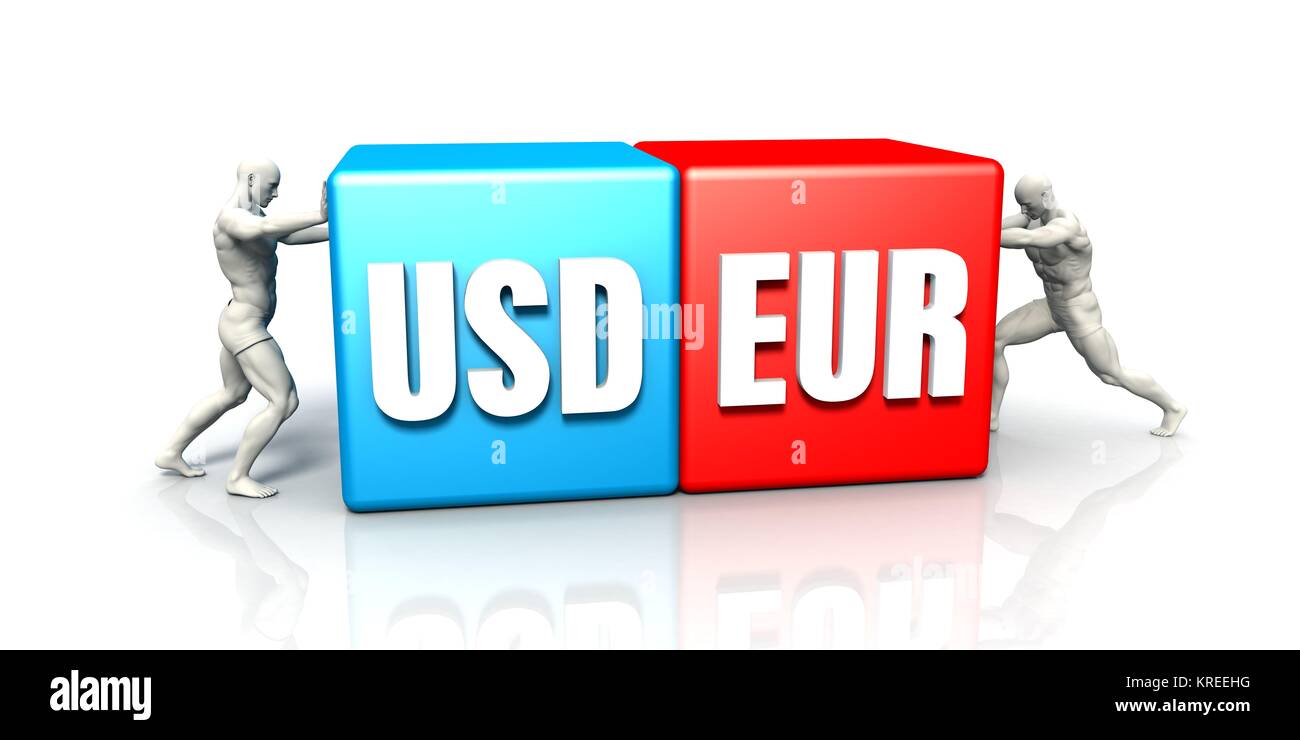 EUR USD Währungspaar Stockfoto