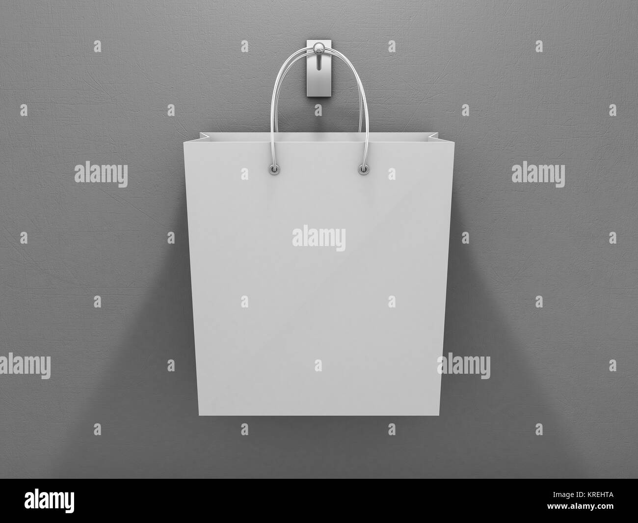 Leere Einkaufstasche für Werbung und Branding. 3D-Rendering Stockfoto