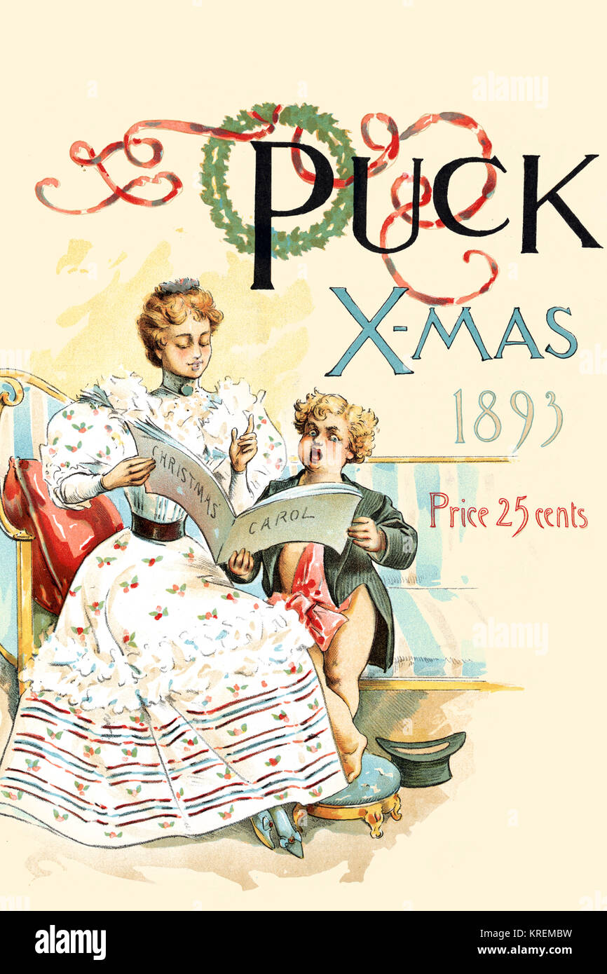 Puck Weihnachten 1893 Stockfoto