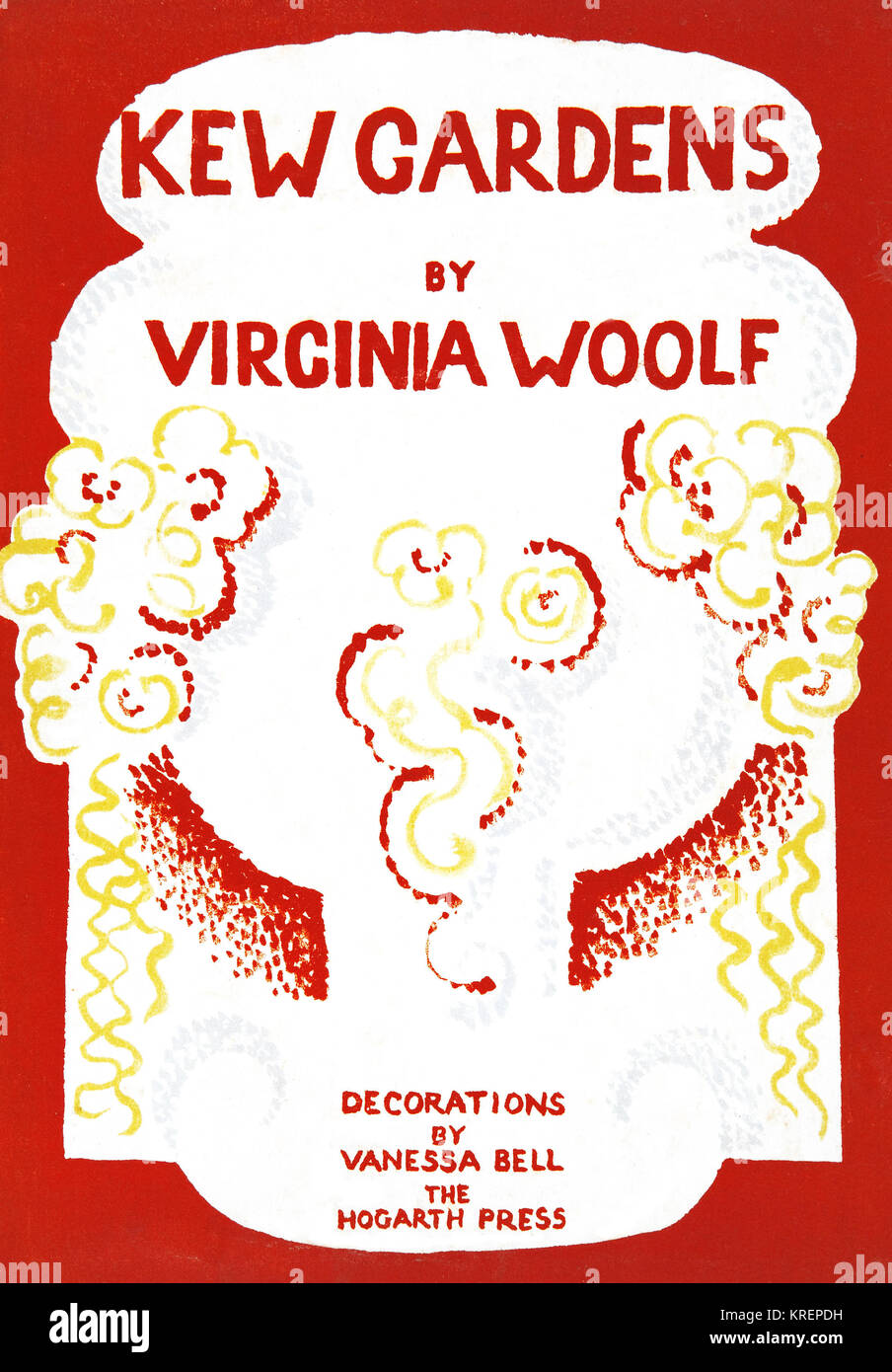 'Original Cover zur ersten Ausgabe des "Kew Gardens", "Eine kurze Geschichte der englischen Autorin Virginia Woolf. Mit Ill. von Vanessa Bell (n?e Stephen; 30. Mai 1879? 7. April 1961) war ein englischer Maler und Innenarchitekt, Mitglied der Bloomsbury Group und die Schwester von Virginia Woolf. Stockfoto