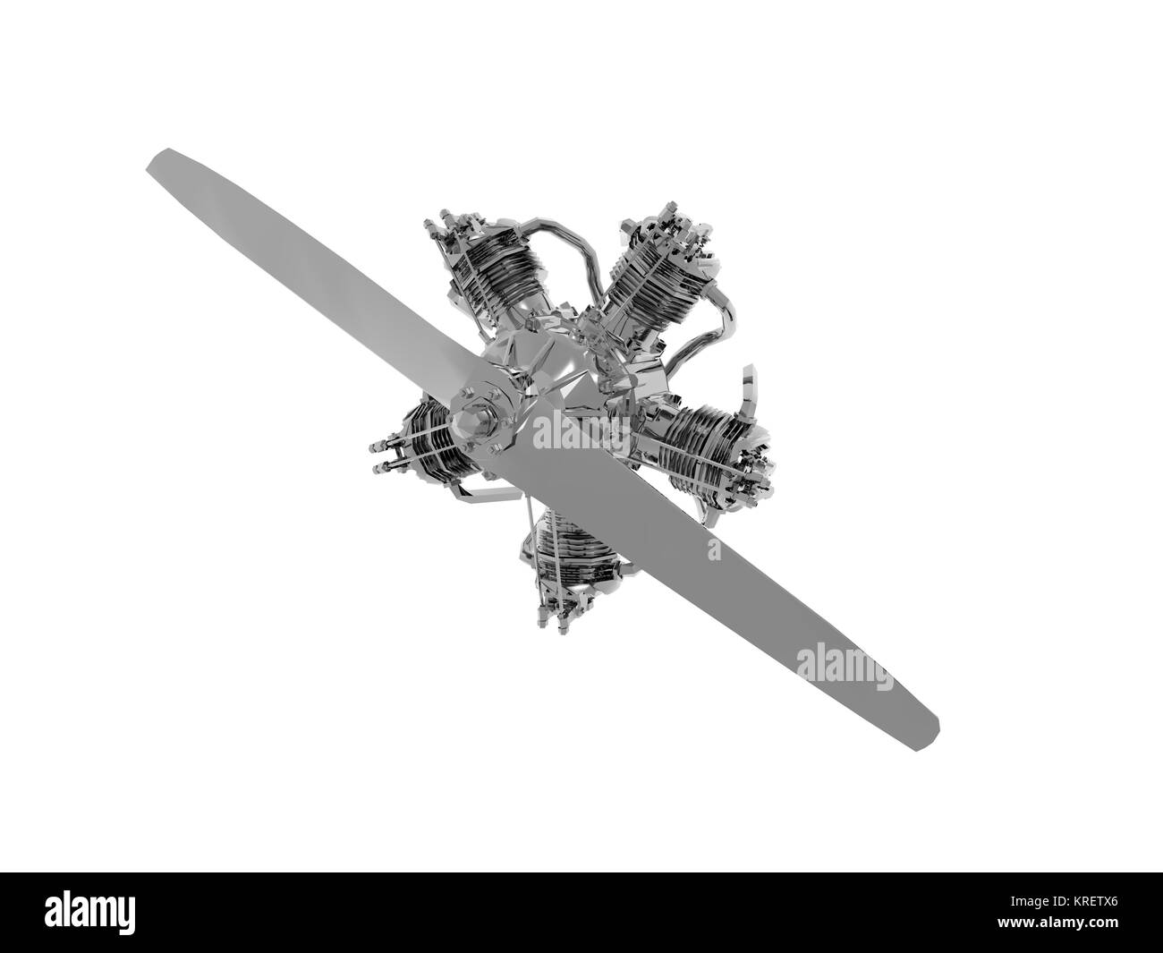 Ausgenommen Flugzeug Motor mit Propeller Stockfoto