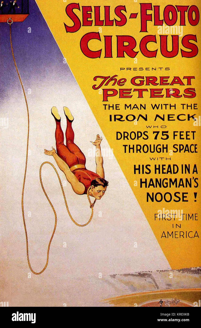 Der Mann mit der eisernen Hals Circus Poster Stockfoto