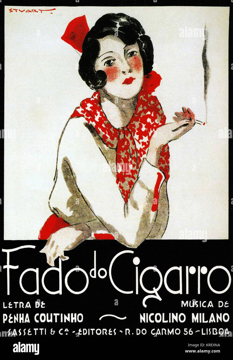 Zigaretten sind Doom; Portugiesisch anti Rauchen im öffentlichen Dienst Stockfoto