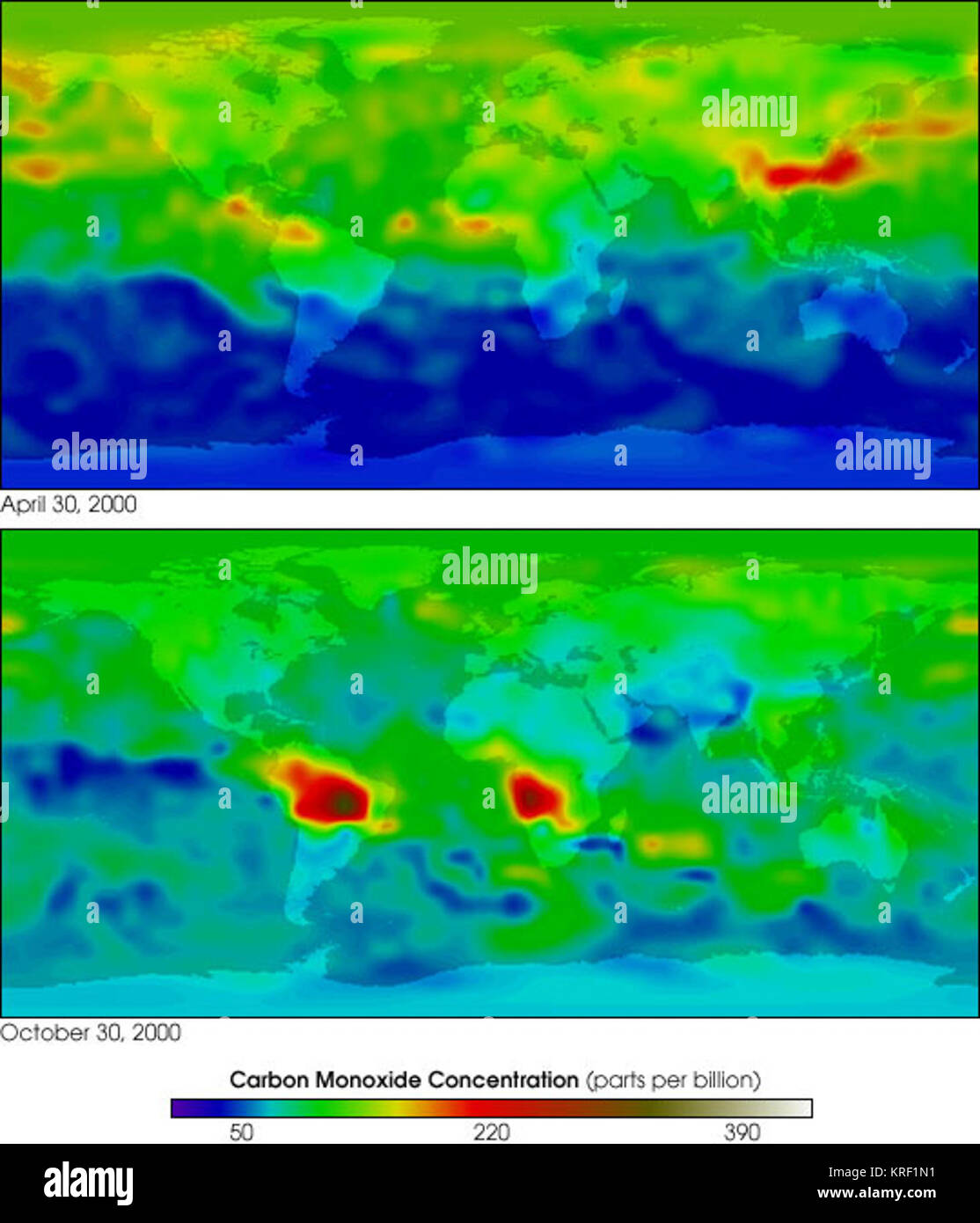 Mopitt erste Jahr Kohlenmonoxid Stockfoto