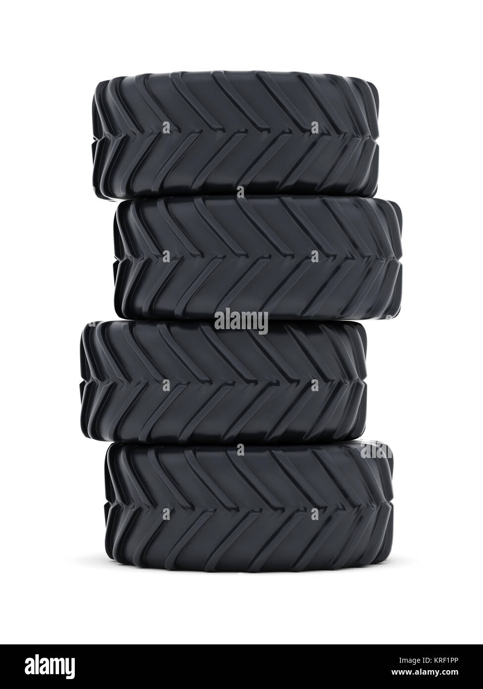 Traktor Reifen auf weißem Hintergrund Stockfoto