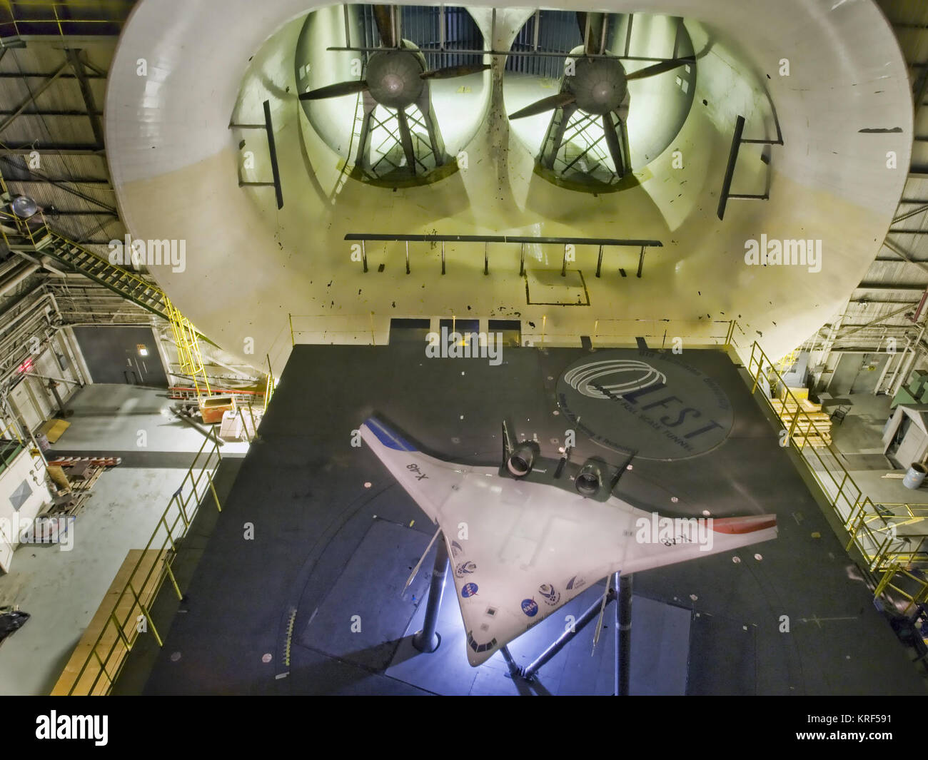 X-48C in Langley maßstäblichen Tunnel Stockfoto