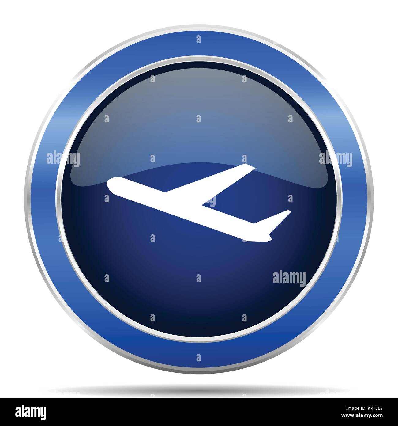 Deparures blau silber metallic runde glänzend Vektor icon. Modernes Design web- und mobile Anwendungen in der Eps 10. Stock Vektor