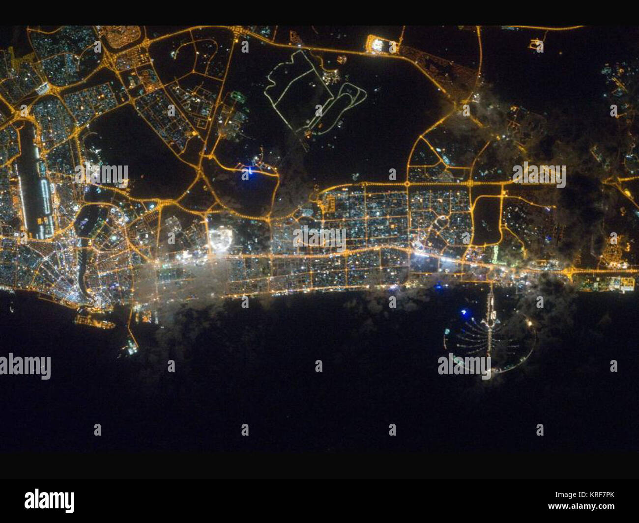 Dubai aus dem Weltraum Stockfoto