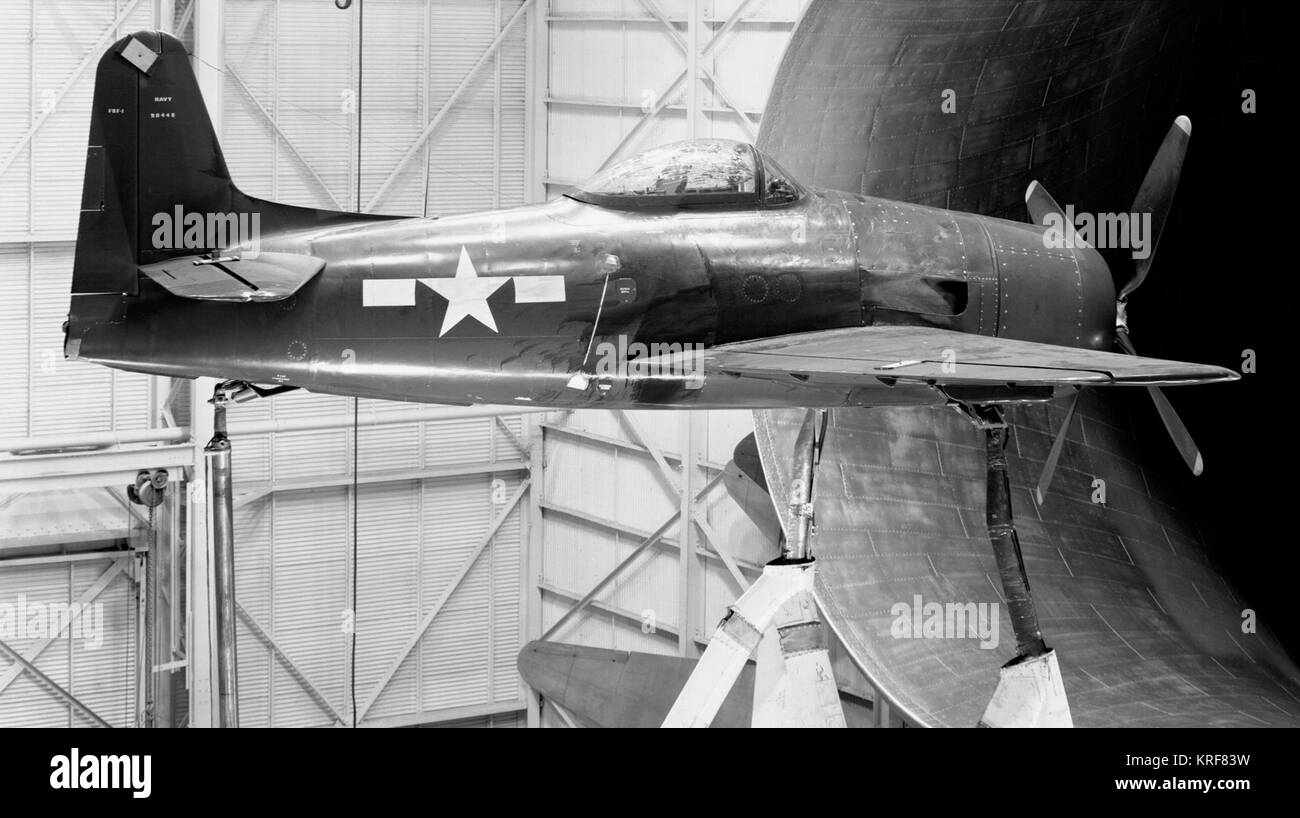 F8F-1 in NACA Windkanal 1946 Stockfoto