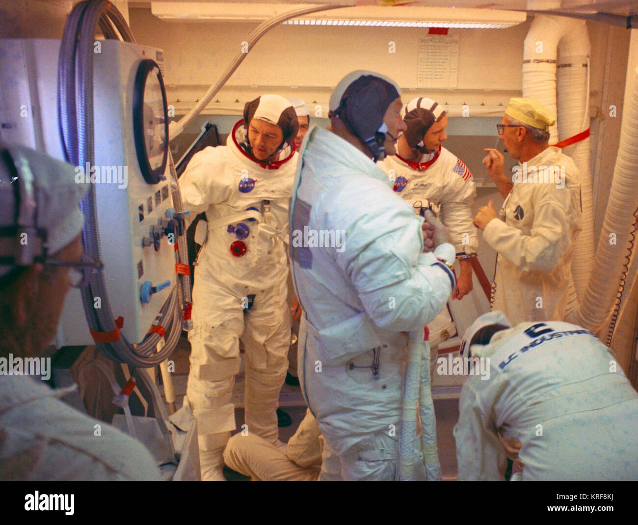 Günter Wendt und die Apollo-11-Crew Stockfoto