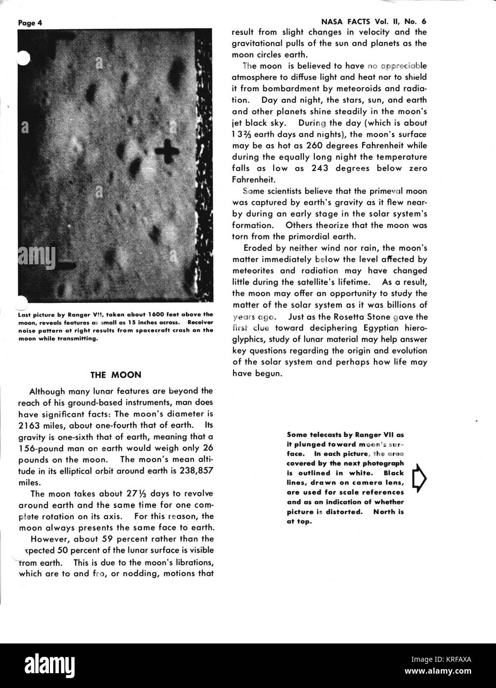 NASA FAKTEN Band 2 Anzahl 6 Seite 4 PROJEKT RANGER Stockfoto