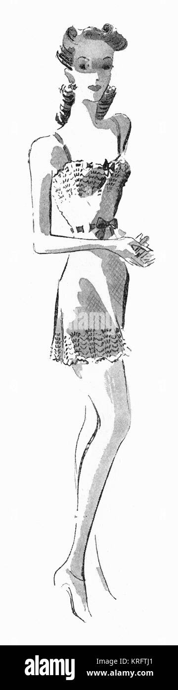 Strickkleidung zum Schlafengehen, ca. 1941 Stockfoto