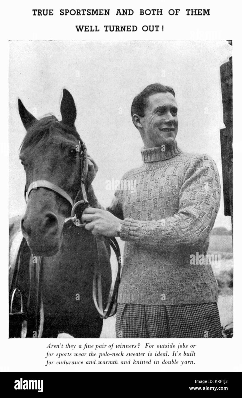 Polokragen-Pullover, ca. 1941 Stockfoto