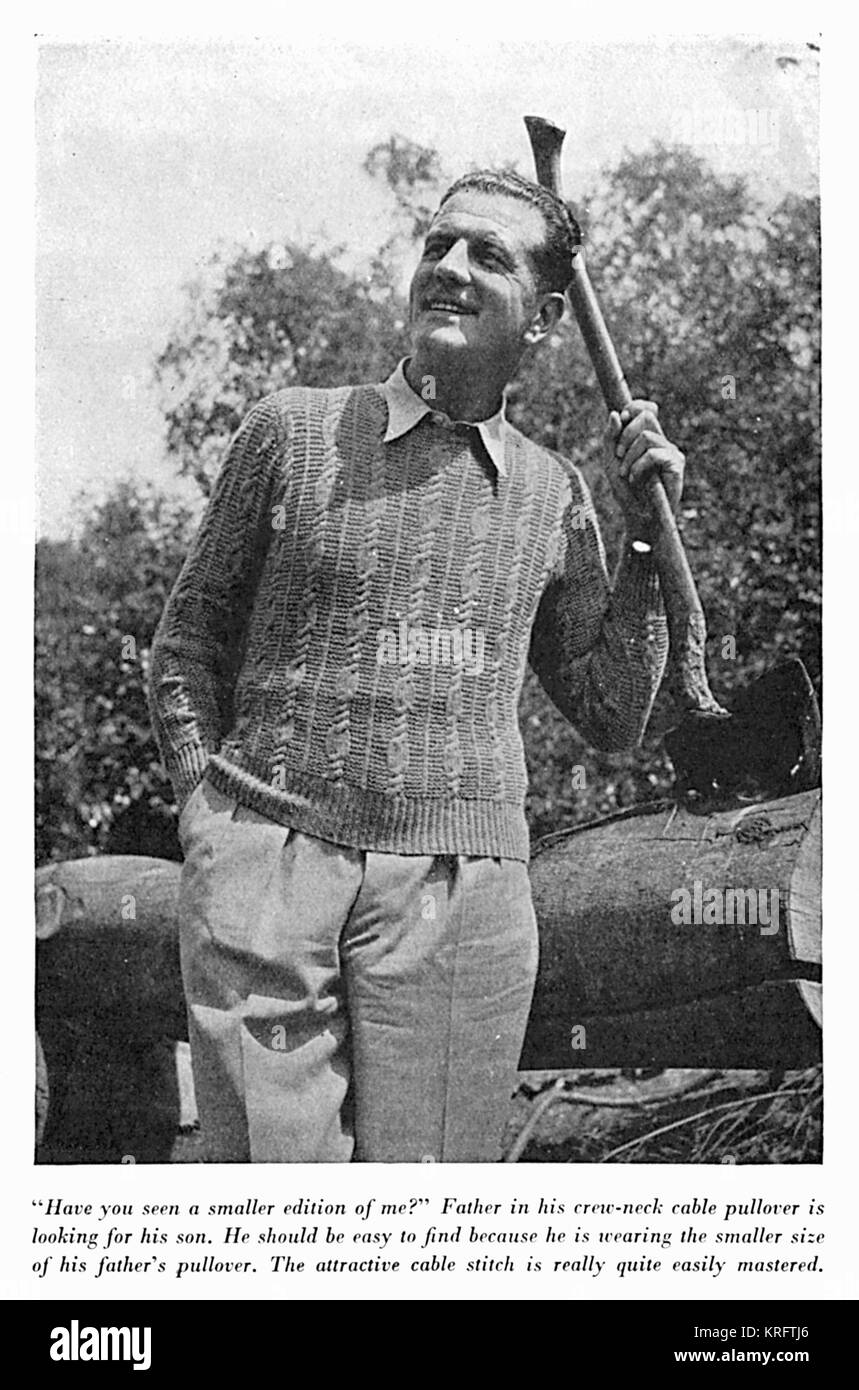 Männerjacke mit Korbstich, ca. 1941 Stockfoto