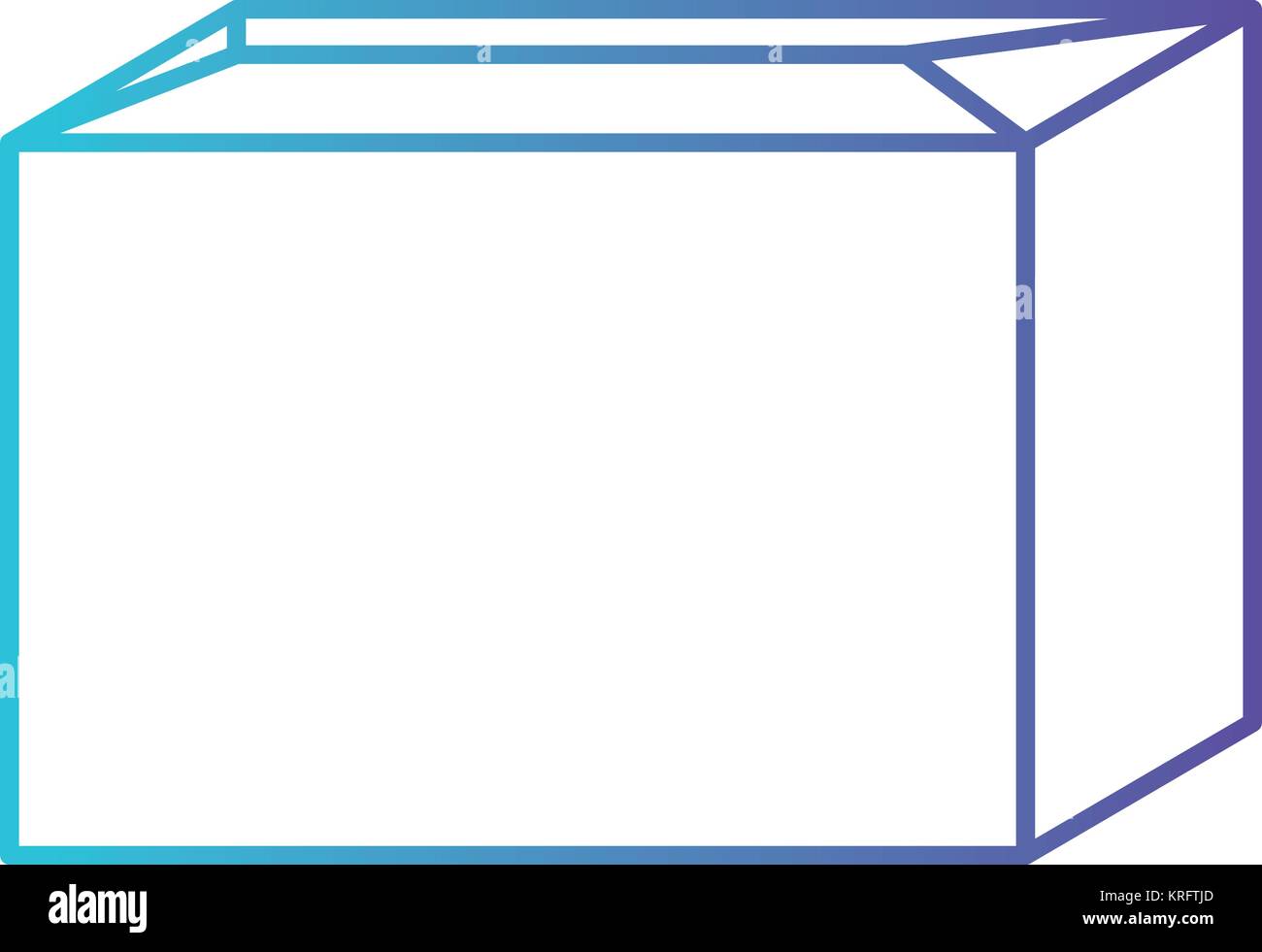 Versiegelten Karton Symbol in den Fehlermodus Blau bis Violett Farbe Kontur Stock Vektor