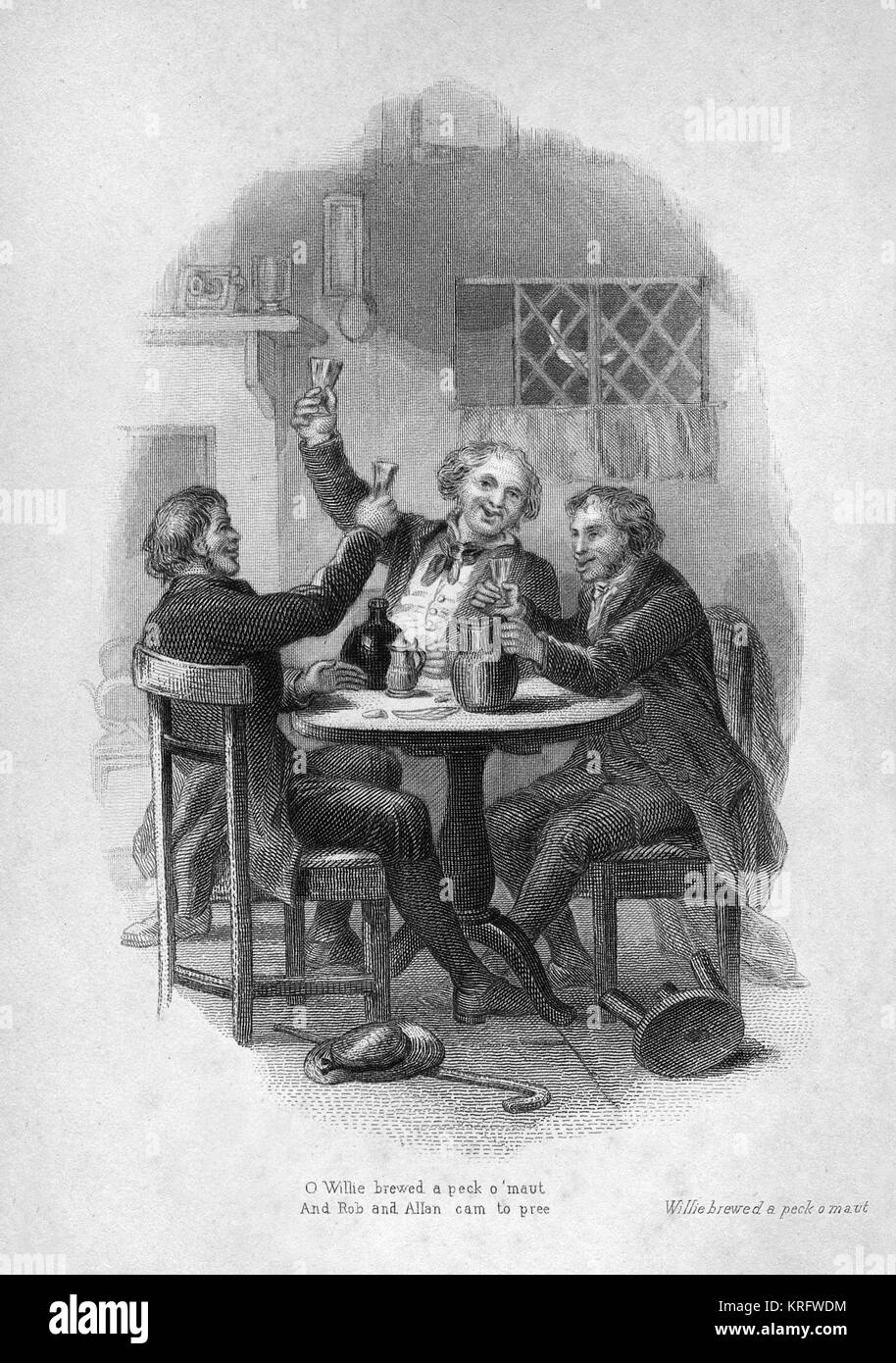Illustration: Willie Brew hat einen Peck o' Maut gemacht Stockfoto