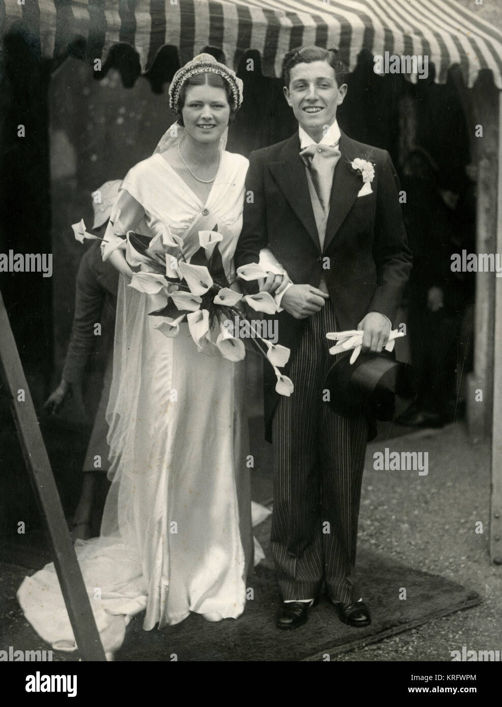 Hochzeit von Pamela Tabor mit John Daniell 1933 Stockfoto