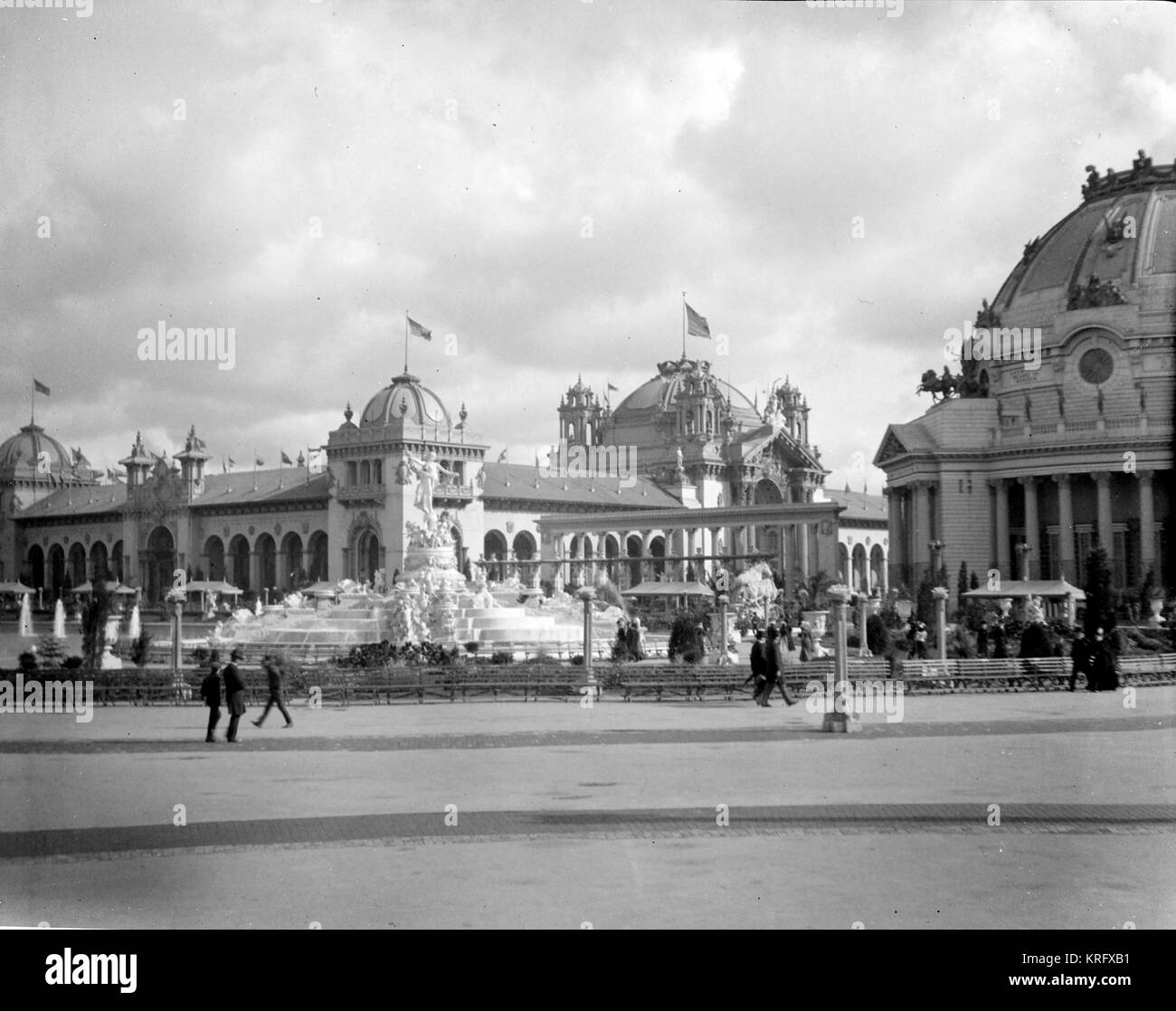 Die Ethnologly Gebäude auf der Panamerikanischen Ausstellung Welt statt in Buffalo, New York, USA, vom 1. Mai bis November 2, 1901. Bild von der Kamera Nitrat negativ. Stockfoto