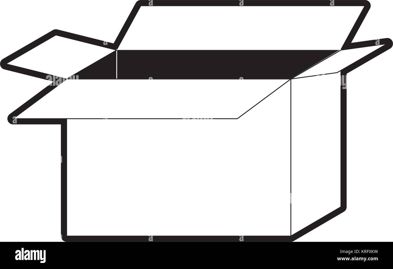 Geöffnet Karton Symbol in schwarze Silhouette Stock Vektor