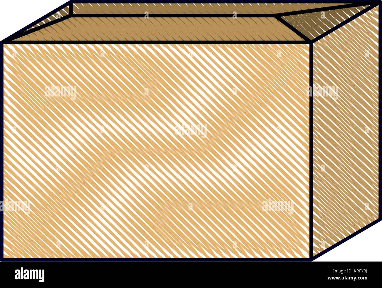 Versiegelten Karton Symbol in farbige Kreide Silhouette Stock Vektor