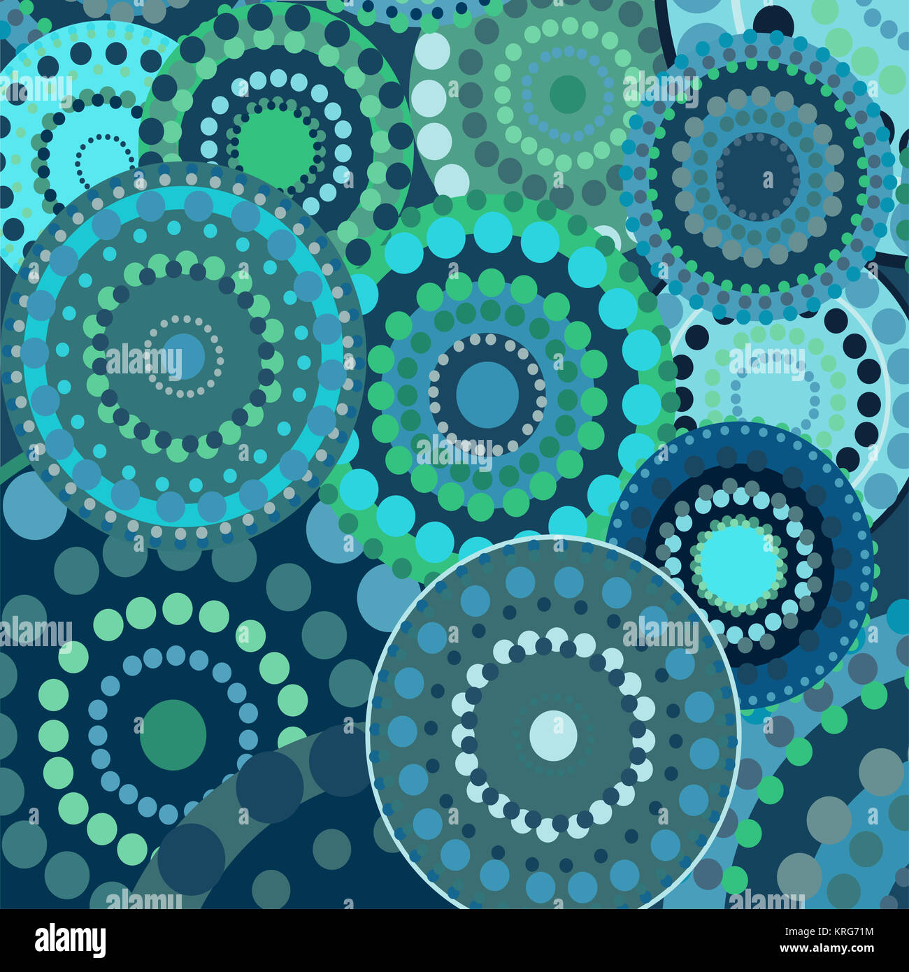 Vintage kreisförmige retro Ornament Vektor Hintergrund blau Stockfoto