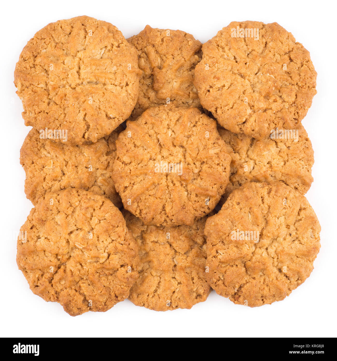 Cookies auf einem weißen Hintergrund. Stockfoto