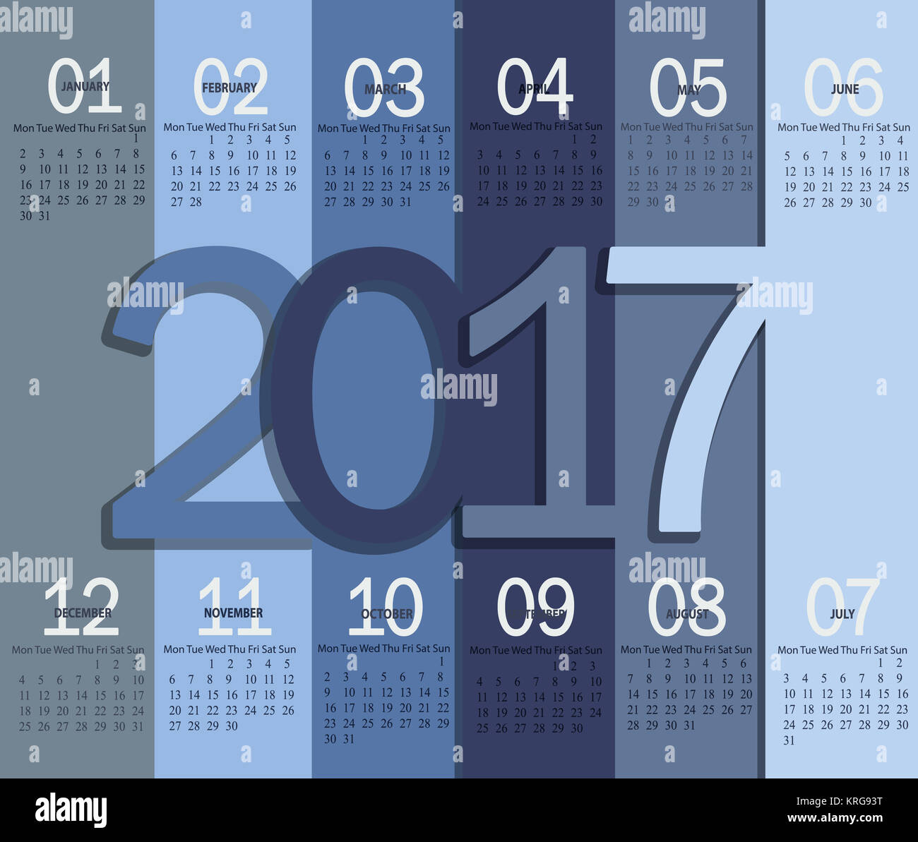 Moderne Kalender für 2017. Stockfoto