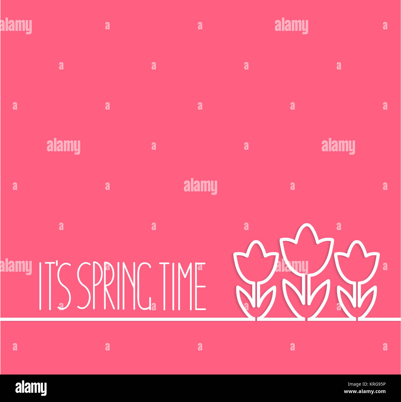 Frühling Karte auf rosa Hintergrund. Stockfoto