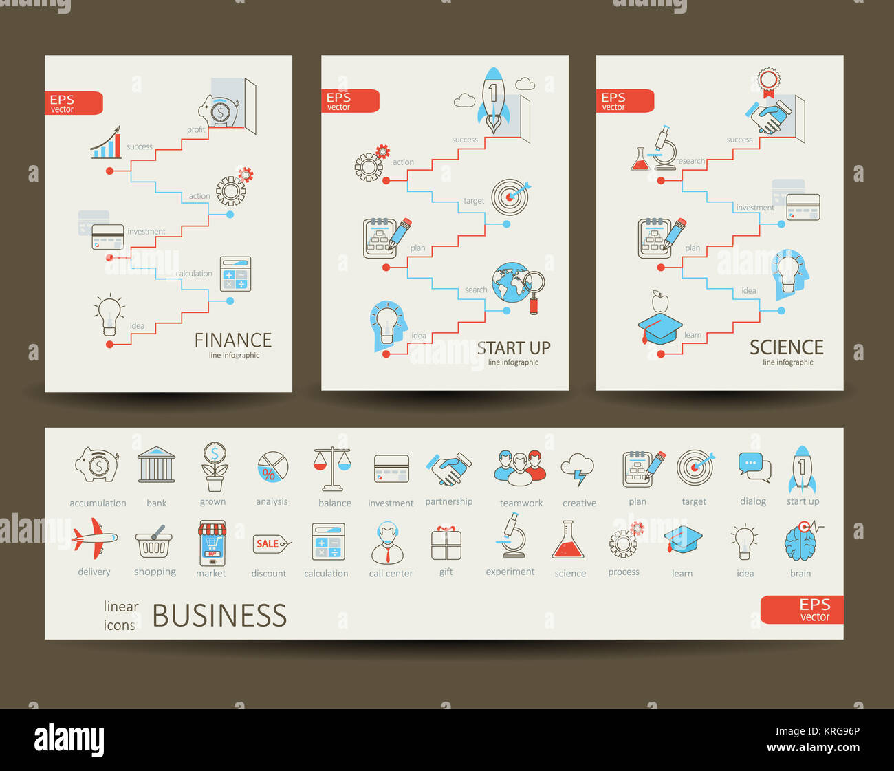Infografiken für Finanzen, Wissenschaft, Startup, Geschäft. Stockfoto