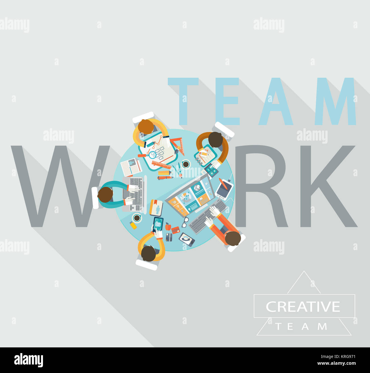 Teamwork Konzept, Vektor. Stockfoto