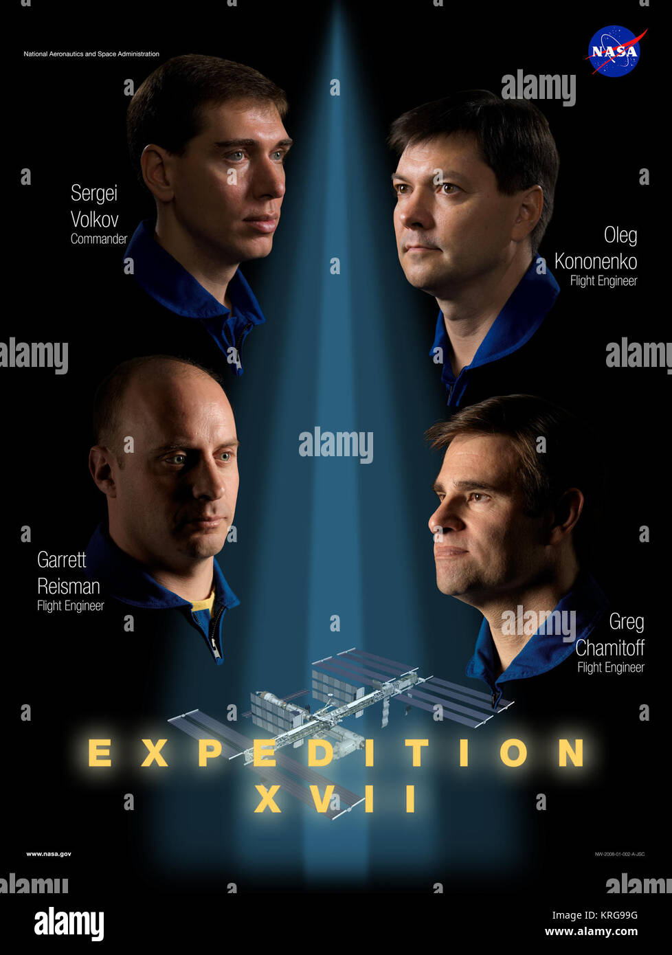 Expedition 17 NASA Space Flight Bewusstsein crew Poster Expedition 17 crew Poster Stockfoto