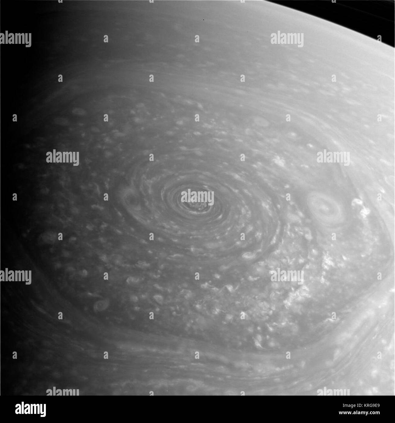 Saturns Nordpol, Weite Aussicht Stockfoto