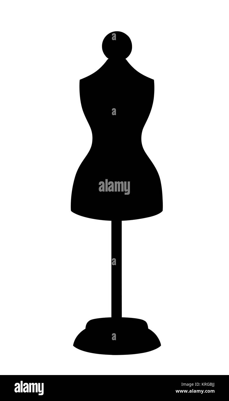 Silhouette mannequin für Kleidung und Schneider schwarze Symbol vektor Illustration auf weißem Hintergrund Webseite und mobile App Design isoliert. Stock Vektor