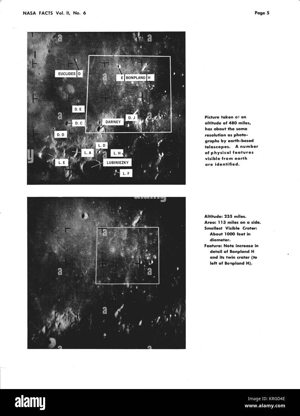 NASA FAKTEN Band 2 Anzahl 6 Seite 5 PROJEKT RANGER Stockfoto