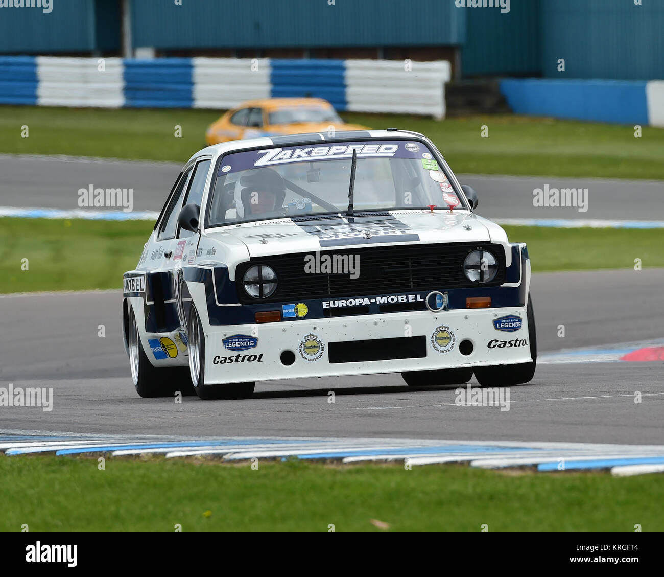 David Tomlin, Ford Escort RS 1800, HTCC, historische Tourenwagen Challenge, Tony Dron Trophäe, Donington historische Festival, 2017, laufender Motor, Motor spor Stockfoto