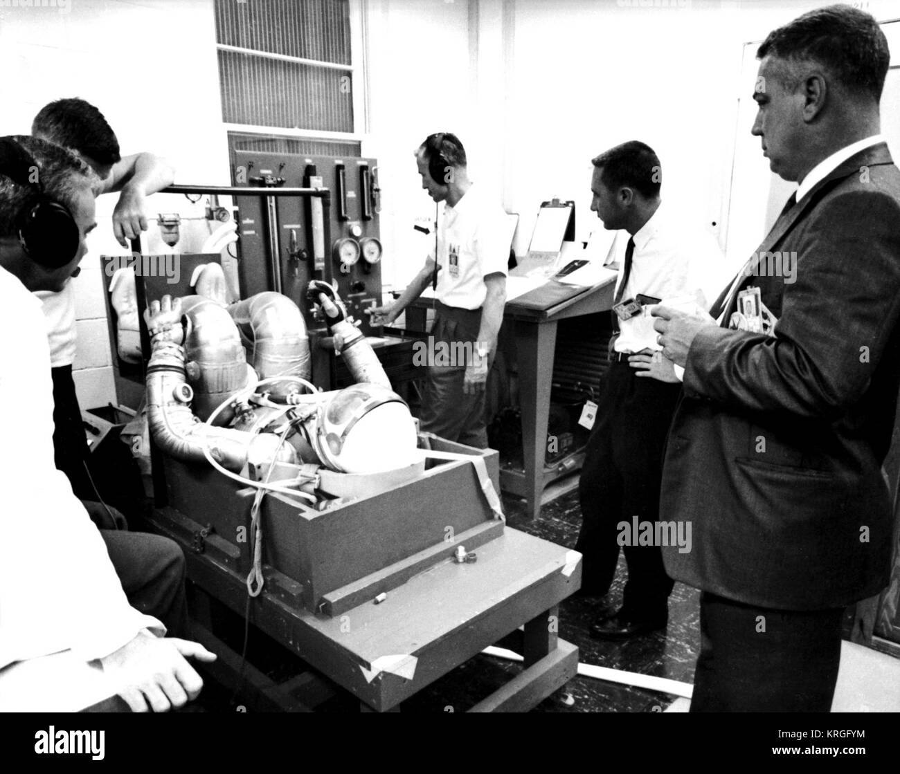 Mercury-Redstone 3 Endgültige pre-flight Couch prüfen Stockfoto