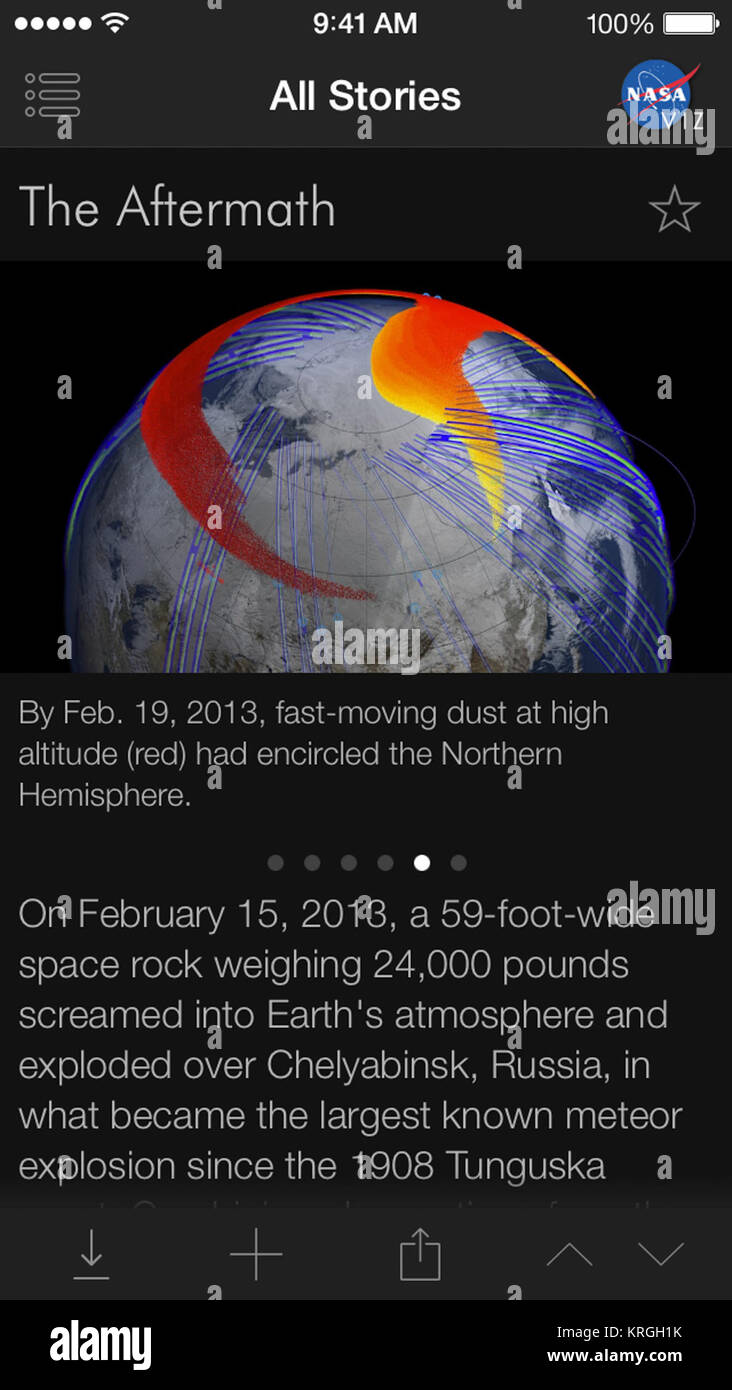 NASAViz Geschichte Die Nachwirkungen auf dem iPhone Download/Video ansehen: http://svs.gsfc.nasa.gov/vis/a010000/a011300/a011325/index.html NASA Visualisierung Explorer jetzt verfügbar für alle iOS-Geräte der beliebten NASA Visualisierung Explorer App für das iPad im Juli 2011 gestartet wurde, ist nun für das iPhone und alle Geräte mit iOS 5.1 + eine neue universelle Version der App zur Verfügung steht jetzt zum Download im iTunes App Store erhältlich. Klicken Sie hier: Http://svs.gsfc.nasa.gov/nasaviz/ auf die App die App, die mit der Visualisierung von Daten Arbeit der NASA-wissenschaftliche Visualisierung Studio herunterzuladen, Stockfoto