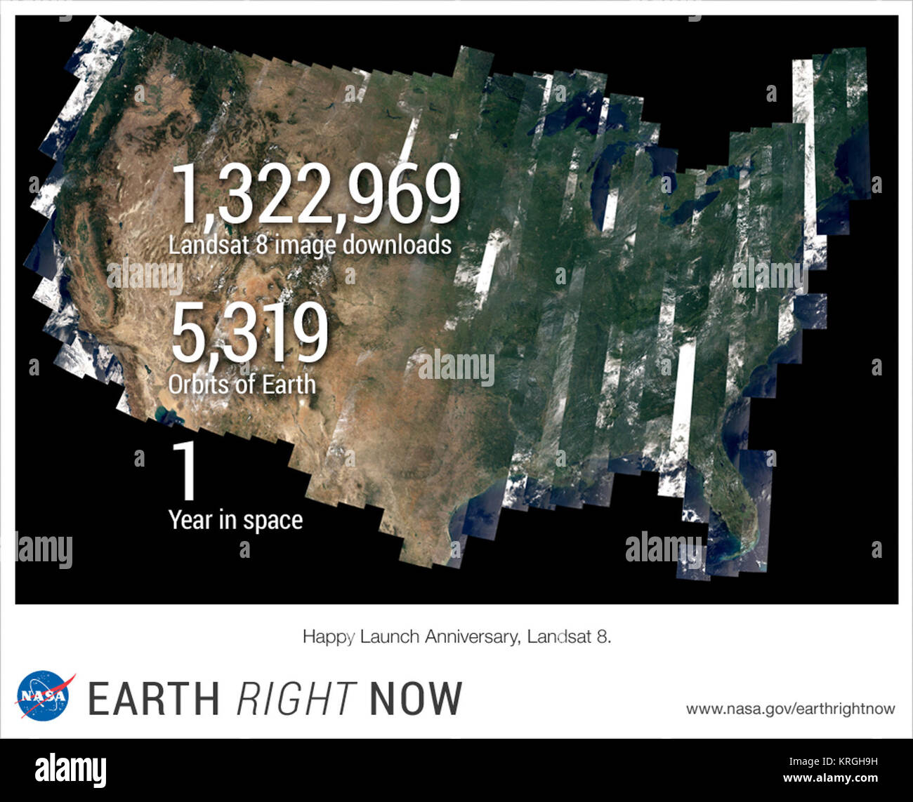 Happy Start Jahrestag, Landsat 8 (12463694884) Stockfoto