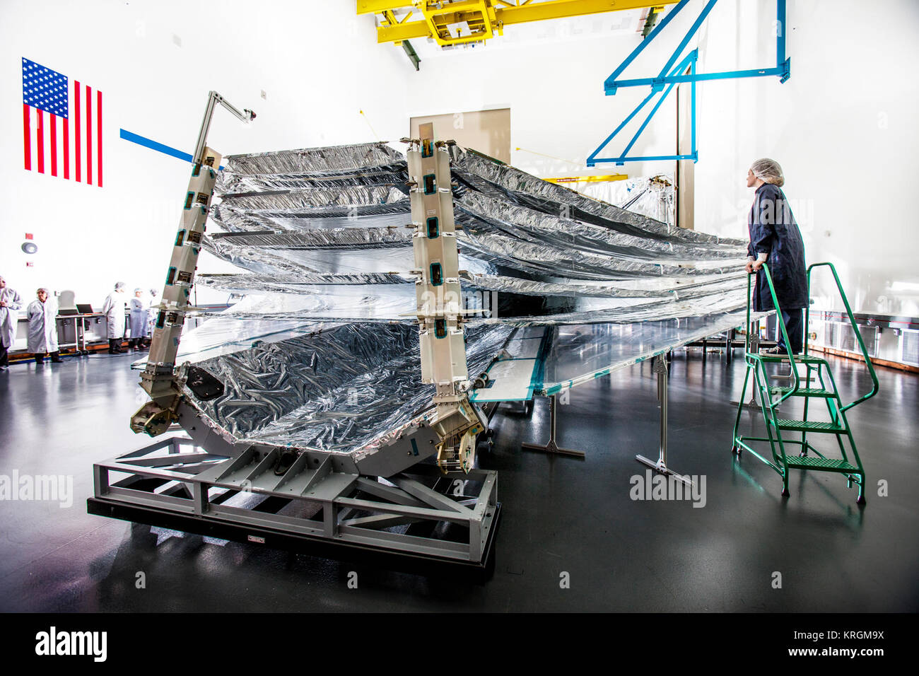 James Webb Space Teleskop Sonnendach Test entfaltet sich nahtlos (15235550340) Stockfoto