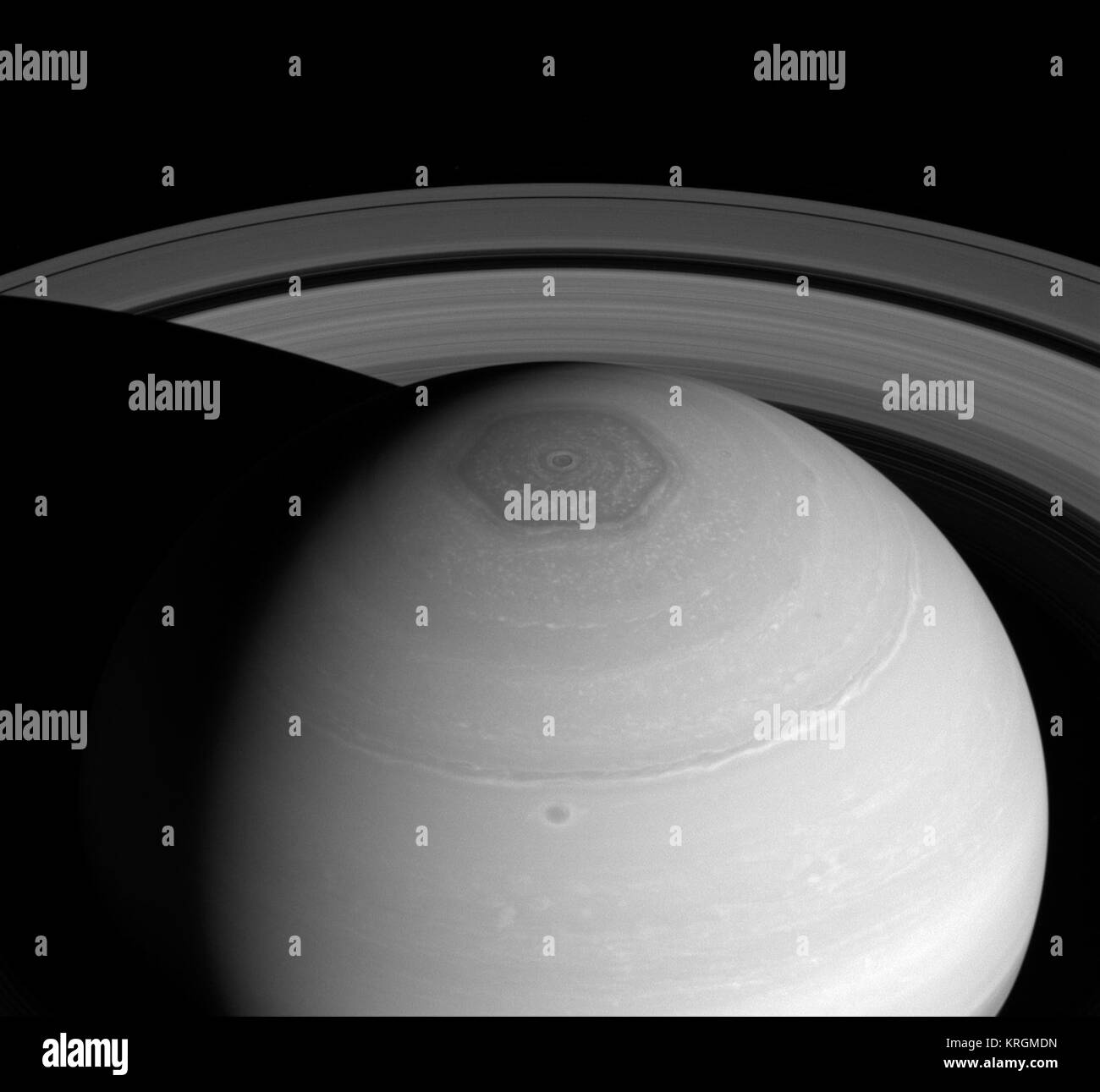 PIA 18274 - Saturn-North Polar Hexagon-Cassini -20140402 Stockfoto