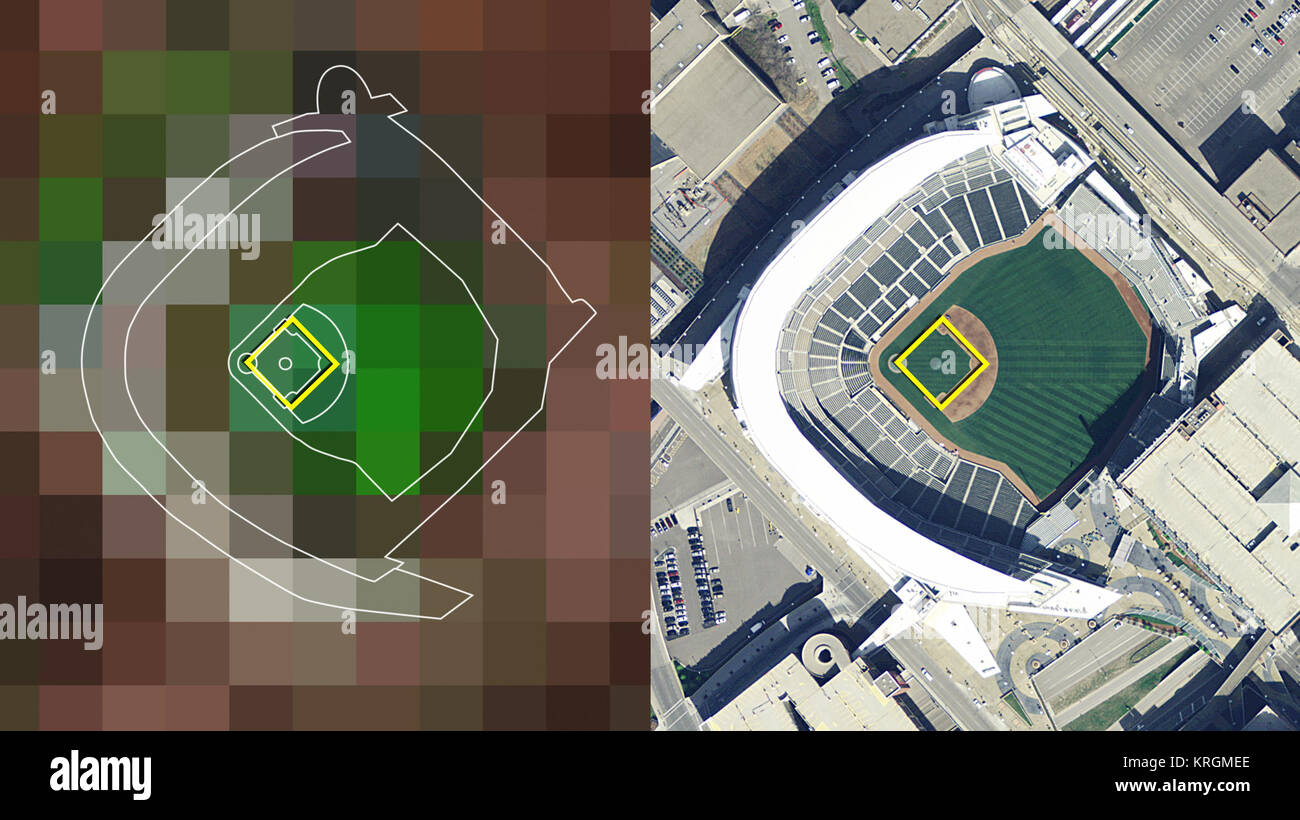 Die NASA sieht Zielfeld, Minneapolis, Minnesota - Home der MLB All-Star Game 2014 (14662019381) Stockfoto