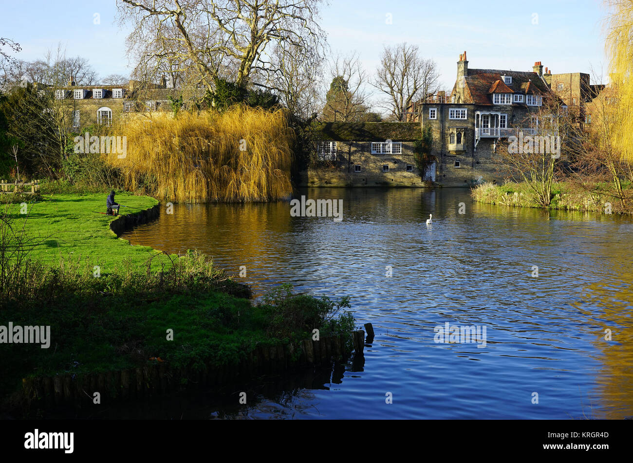 Unten am Fluss in Cambridge Stockfoto