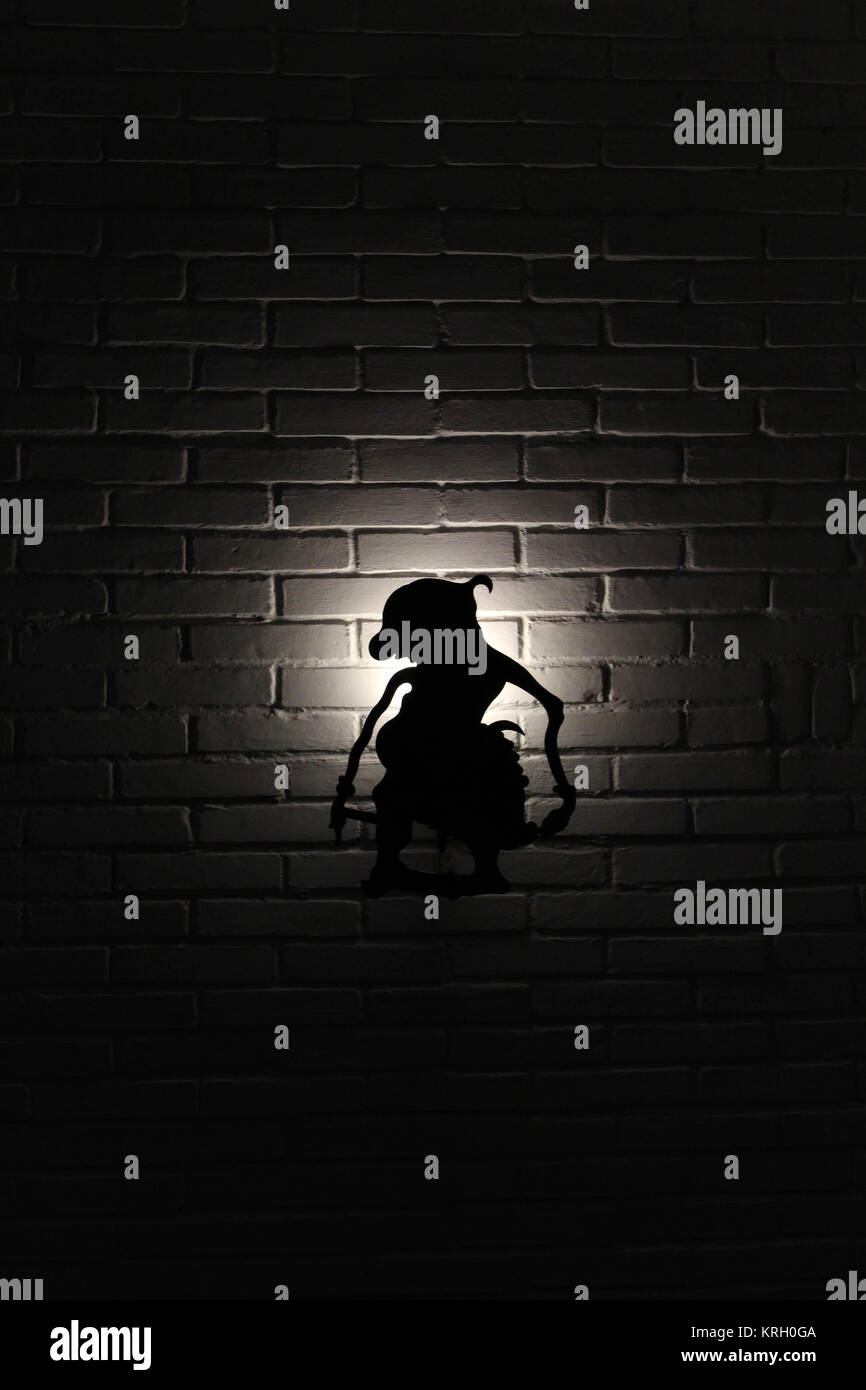 Die Silhouette der Tamil genannt "Wayang". Der Charakter